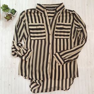SPEED LIMIT | See Through Striped Buttoned Shirt